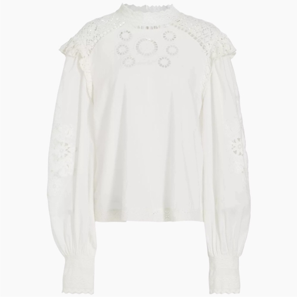 Farm Rio white lace top